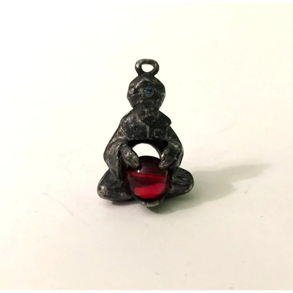 Vintage Fortune Teller Pendant Charm Crystal Ball 1 Inch Size - Picture 6 of 12